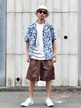 「チャックテイラー」｜「アイテム（その他）」を使った、macky☺︎さん（メンズ・172cm）の夏コーディネート