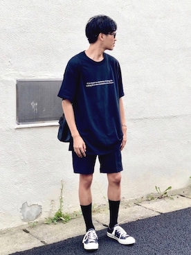 「LHME（エルエイチエムイー）のアイテム」を使った、macky☺︎さん（メンズ・172cm）の夏コーディネート