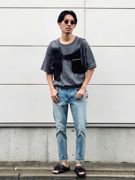 「LHME（エルエイチエムイー）のアイテム」を使った、macky☺︎さん（メンズ・172cm）の夏コーディネート
