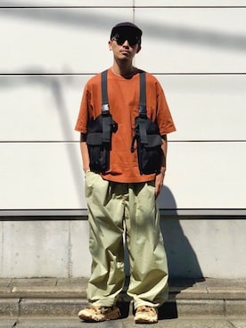 「アイテム（ベスト）」を使った、macky☺︎さん（メンズ・172cm）の秋コーディネート