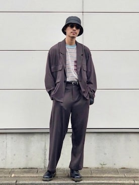 「秋のマイ旬スタイル」｜「アイテム（セットアップ）」を使った、macky☺︎さん（メンズ・172cm）の秋コーディネート