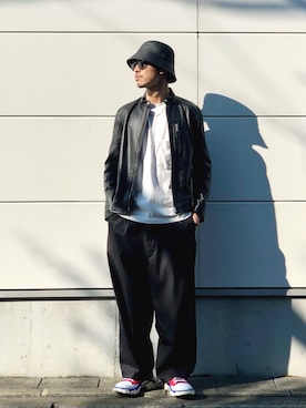 「LHME（エルエイチエムイー）のアイテム」を使った、macky☺︎さん（メンズ・172cm）の秋コーディネート