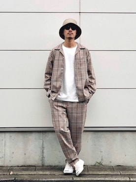 「AIVER（アイバー）のアイテム（帽子）」を使った、macky☺︎さん（メンズ・172cm）の秋コーディネート