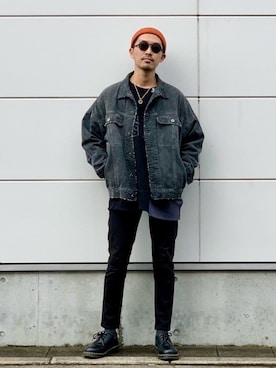 「MONKEY TIME（モンキータイム）のアイテム（帽子）」を使った、macky☺︎さん（メンズ・172cm）の春コーディネート