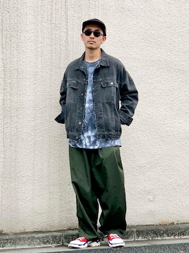 「FRUIT OF THE LOOM（フルーツオブザルーム）のアイテム（トップス）」を使った、macky☺︎さん（メンズ・172cm）の春コーディネート