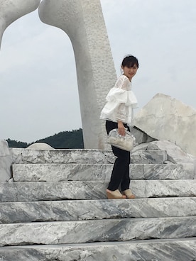 「mame（マメ）のアイテム（クラッチバッグ）」を使った、Yukiさん（レディース・151cm）の冬コーディネート