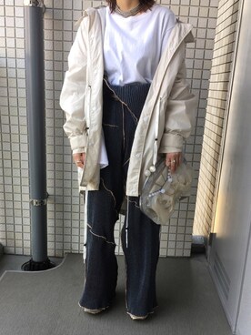 「mame（マメ）のアイテム（クラッチバッグ）」を使った、Yukiさん（レディース・151cm）の春コーディネート