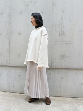 「ハイネックトップス」｜KOMORIさん（レディース・160cm）の冬コーディネート