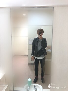 「SPINNS（スピンズ）のアイテム（ライダースジャケット）」を使った、正弥さん（メンズ・175cm）の秋コーディネート