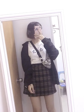 「H&M（エイチ・アンド・エム）のアイテム（スタジャン）」を使った、venyeeさん（レディース・160cm）の冬コーディネート