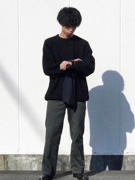 「BICASH（ビカーシ）のアイテム（スリッポン）」を使った、yoshiki.さん（メンズ・173cm）の秋コーディネート