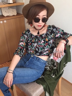 「チャイハネ（チャイハネ）のアイテム（ショルダーバッグ）」を使った、☁︎のじょん☁︎さん（レディース・152cm）の夏コーディネート
