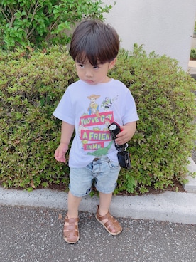 「H&M DIVIDED（エイチアンドエム　ディヴァイデッド）のアイテム（シューズ）」を使った、こっちゃんさん（キッズ・90cm）の秋コーディネート