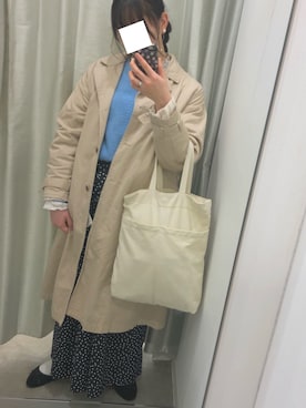 「SM2（エスエムツー）のアイテム（トレンチコート）」を使った、70さん（レディース・158cm）の冬コーディネート