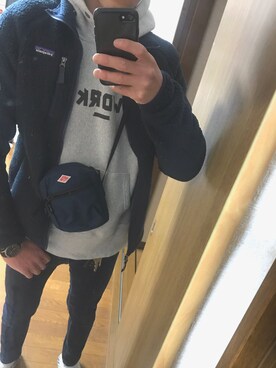 「アウトドアミックス」｜「アイテム（アナログ腕時計）」を使った、そそそさん（メンズ・181cm）の冬コーディネート