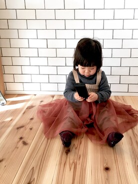「1歳5ヶ月」｜「アイテム（ワンピース/ドレス）」を使った、かほどんさん（キッズ・80cm）の冬コーディネート