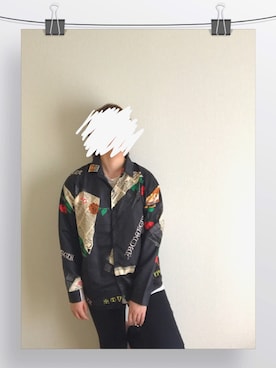 「バラ柄」｜「アイテム（ジャケット/アウター）」を使った、💪雪印みるく🎩さん（メンズ・166cm）の春コーディネート