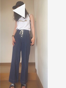 「FIG&VIPER（フィグアンドバイパー）のアイテム（キャップ）」を使った、sakuraさん（レディース・167cm）の夏コーディネート