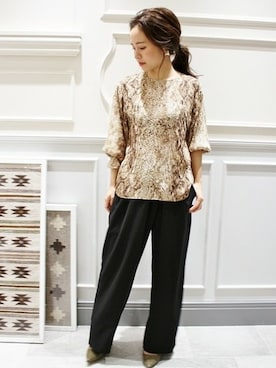 「パイソン柄」｜Mikiさん（レディース・154cm）の秋コーディネート