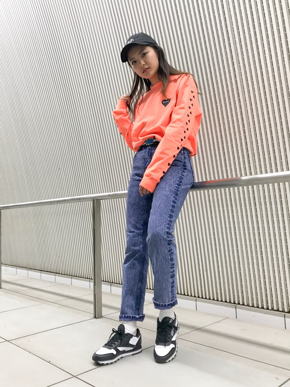 デニムx淡パープル X-girlのデニムパンツ（パープル系）を使った人気ファッション