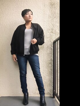 「ESPERANZA（エスペランサ）のアイテム（ブーティ）」を使った、manaさん（レディース・161cm）の秋コーディネート