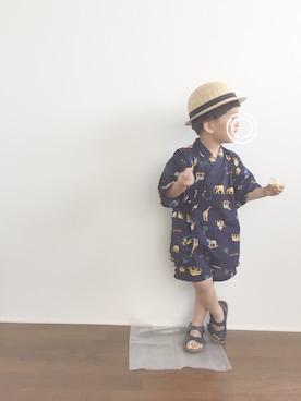 「GLOBAL WORK（グローバルワーク）のアイテム（水着/着物・浴衣）」を使った、hi-さん（キッズ・120cm）の夏コーディネート