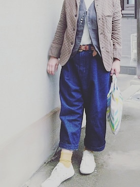 「ARMEN（アーメン）のアイテム（ジャケット/アウター）」を使った、Sachiさん（レディース・152cm）の冬コーディネート