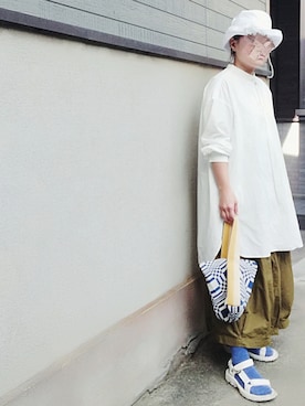 「スポサン」｜「アイテム（チュニック）」を使った、Sachiさん（レディース・152cm）の春コーディネート