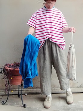 「SHOTOのアイテム」を使った、Sachiさん（レディース・152cm）の春コーディネート