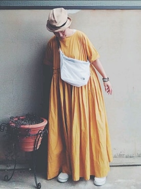 「THE NORTH FACE（ザノースフェイス）のパーテックス キャニスター エム ショルダーバッグ Pertex(R) Canister M NM91904（ショルダーバッグ）」を使った、Sachiさん（レディース・152cm）の夏コーディネート