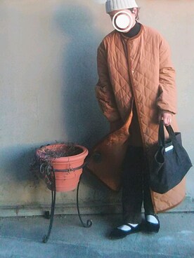 「R&D.M.Co OLDMAN’S TAILOR（オールドマンズテイラー）のアイテム（ジャケット/アウター）」を使った、Sachiさん（レディース・152cm）の冬コーディネート