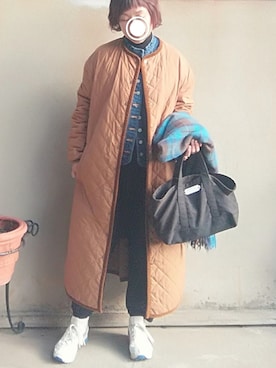 「R&D.M.Co OLDMAN’S TAILOR（オールドマンズテイラー）のアイテム（ジャケット/アウター）」を使った、Sachiさん（レディース・152cm）の冬コーディネート