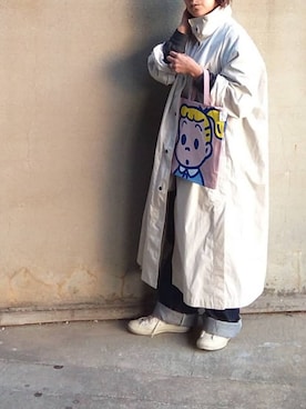 「ユニクロU」｜「アイテム（オールインワン・サロペット）」を使った、Sachiさん（レディース・152cm）の冬コーディネート