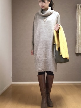 「UNTITLED（アンタイトル）のアイテム（ブーツ）」を使った、Kさん（レディース・167cm）の秋コーディネート