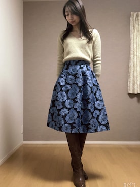「UNTITLED（アンタイトル）のアイテム（ブーツ）」を使った、Kさん（レディース・167cm）の冬コーディネート