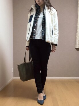 「SUGAR BISKET（シュガービスケット）のアイテム（ブルゾン）」を使った、Kさん（レディース・167cm）の冬コーディネート