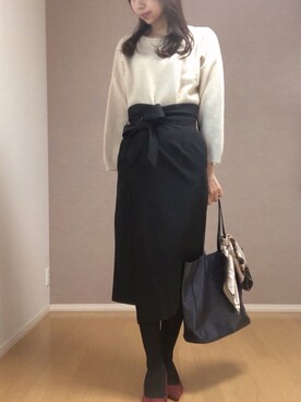 「STYLE DELI（スタイルデリ）のアイテム（スカート）」を使った、Kさん（レディース・167cm）の冬コーディネート