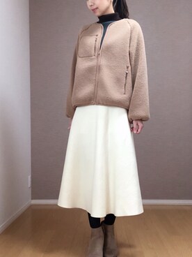 「PLST（プラステ）のアイテム（ブルゾン）」を使った、Kさん（レディース・167cm）の冬コーディネート