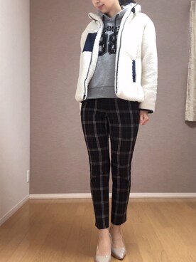 「SUGAR BISKET（シュガービスケット）のアイテム（ブルゾン）」を使った、Kさん（レディース・167cm）の冬コーディネート