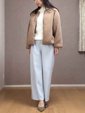 「SUGAR BISKET（シュガービスケット）のアイテム（ブルゾン）」を使った、Kさん（レディース・167cm）の冬コーディネート