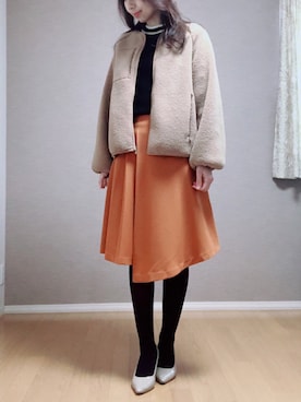 「PLST（プラステ）のアイテム（ブルゾン）」を使った、Kさん（レディース・167cm）の春コーディネート