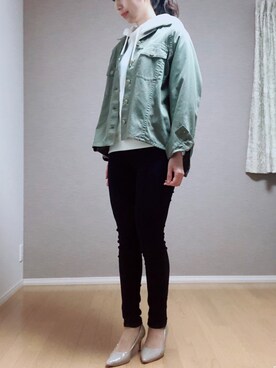 「PLST（プラステ）のアイテム（ブルゾン）」を使った、Kさん（レディース・167cm）の春コーディネート