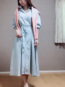 「CECIL McBEE（セシルマクビー）のアイテム（シャツワンピース）」を使った、Kさん（レディース・167cm）の春コーディネート