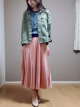 「PLST（プラステ）のアイテム（ブルゾン）」を使った、Kさん（レディース・167cm）の春コーディネート