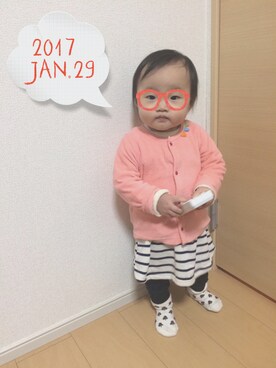 「baby ampersand（ベビーアンパサンド）のアイテム」を使った、Rio_tan☺︎さん（キッズ・70cm）の冬コーディネート
