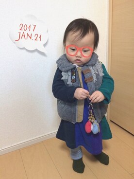 「RAGMART（ラグマート）のアイテム（ジャケット/アウター）」を使った、Rio_tan☺︎さん（キッズ・70cm）の冬コーディネート