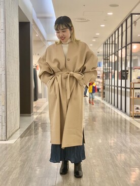 「スタッフセンバツ」｜「アイテム（ノーカラージャケット）」を使った、おにしさん（レディース・148cm）の秋コーディネート