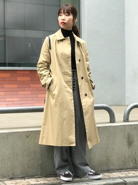 「NANO universe（ナノユニバース）のアイテム（ステンカラーコート）」を使った、nano universe lady's buyerさん（レディース・158cm）の冬コーディネート