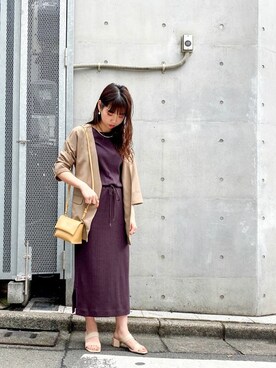 「NANO universe（ナノユニバース）のアイテム（ノーカラージャケット）」を使った、nano universe lady's buyerさん（レディース・158cm）の冬コーディネート