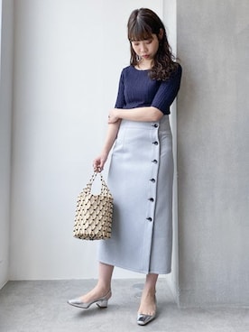 「ビーズバッグ」｜「アイテム（パンプス）」を使った、nano universe lady's buyerさん（レディース・158cm）の春コーディネート